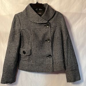 Banana Republic Plaid Wide Collar Wool Jacket Size Medium